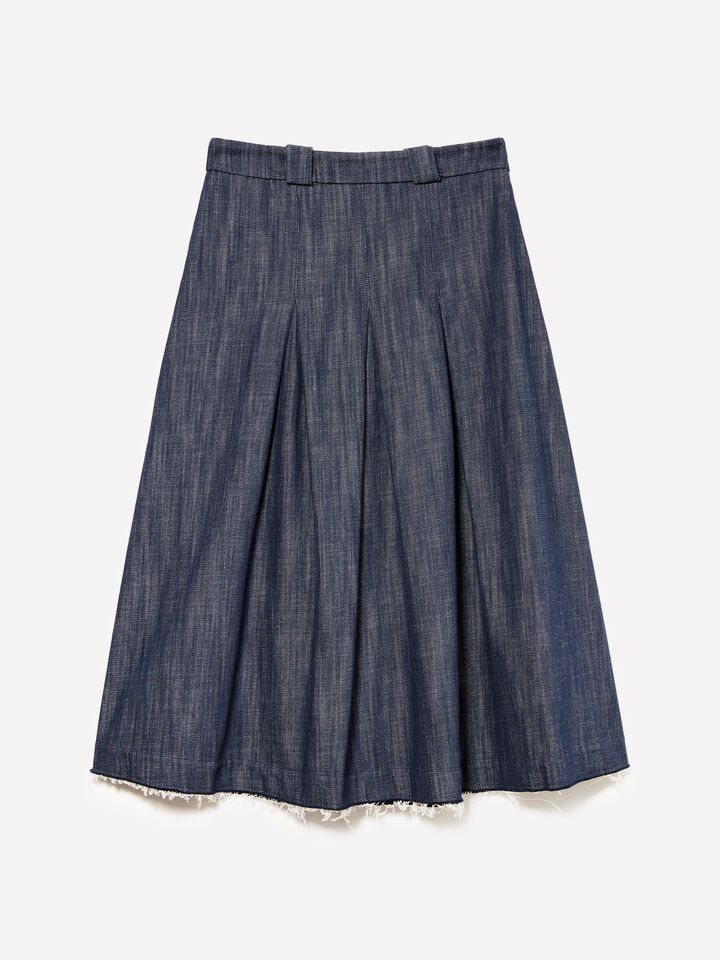Gonna a ruota in denim blu - gonne midi, longuette donna - Blu Scuro | Sisley image number 5